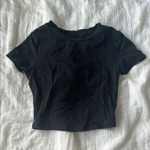 Aeropostale Black Fitted Crop T-Shirt